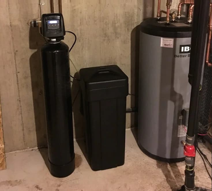 Water treatment equipment installed on an acreage property near Calgary