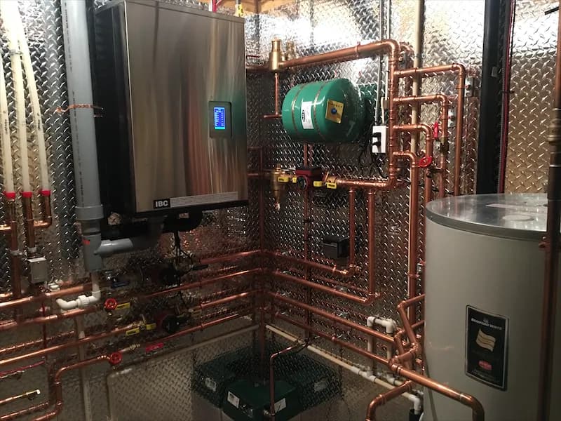 Navien combi boiler installation in a Calgary home