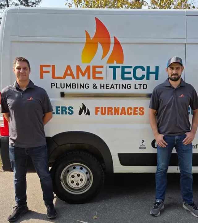 FlameTech service van on a frozen pipe call in Calgary